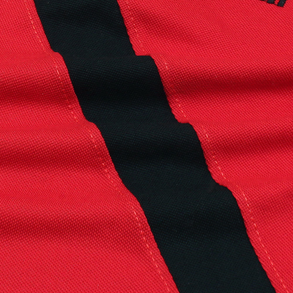 Bright Red Polo with Subtle Red Stripe