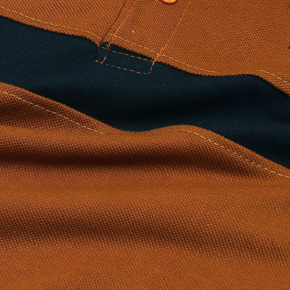 Chestnut Brown Polo with Midnight Blue Accent