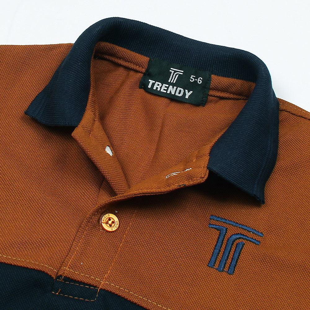 Chestnut Brown Polo with Midnight Blue Accent