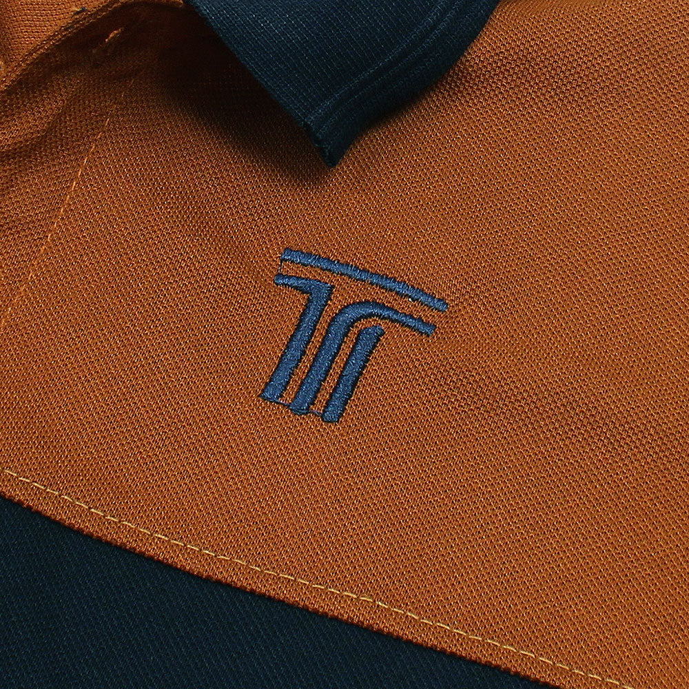 Chestnut Brown Polo with Midnight Blue Accent
