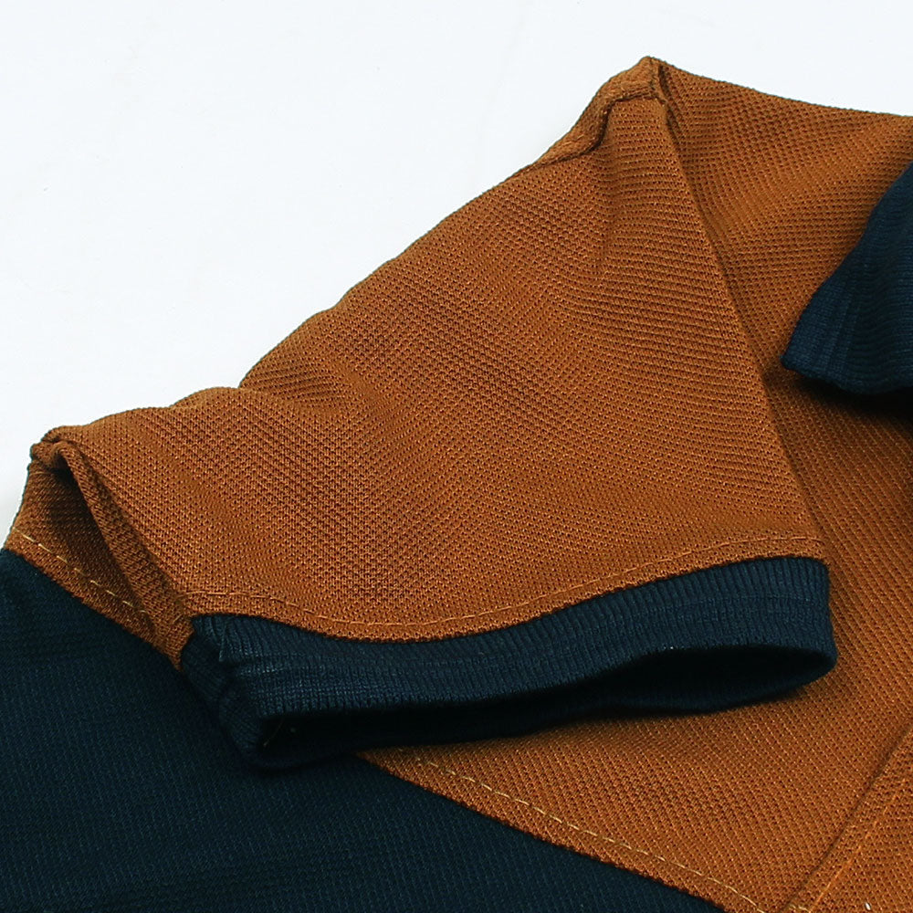 Chestnut Brown Polo with Midnight Blue Accent