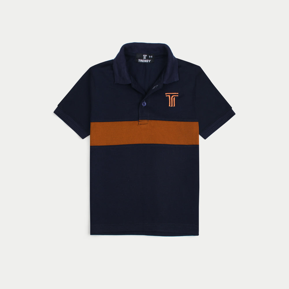 Deep Blue-Brown Polo Shirt