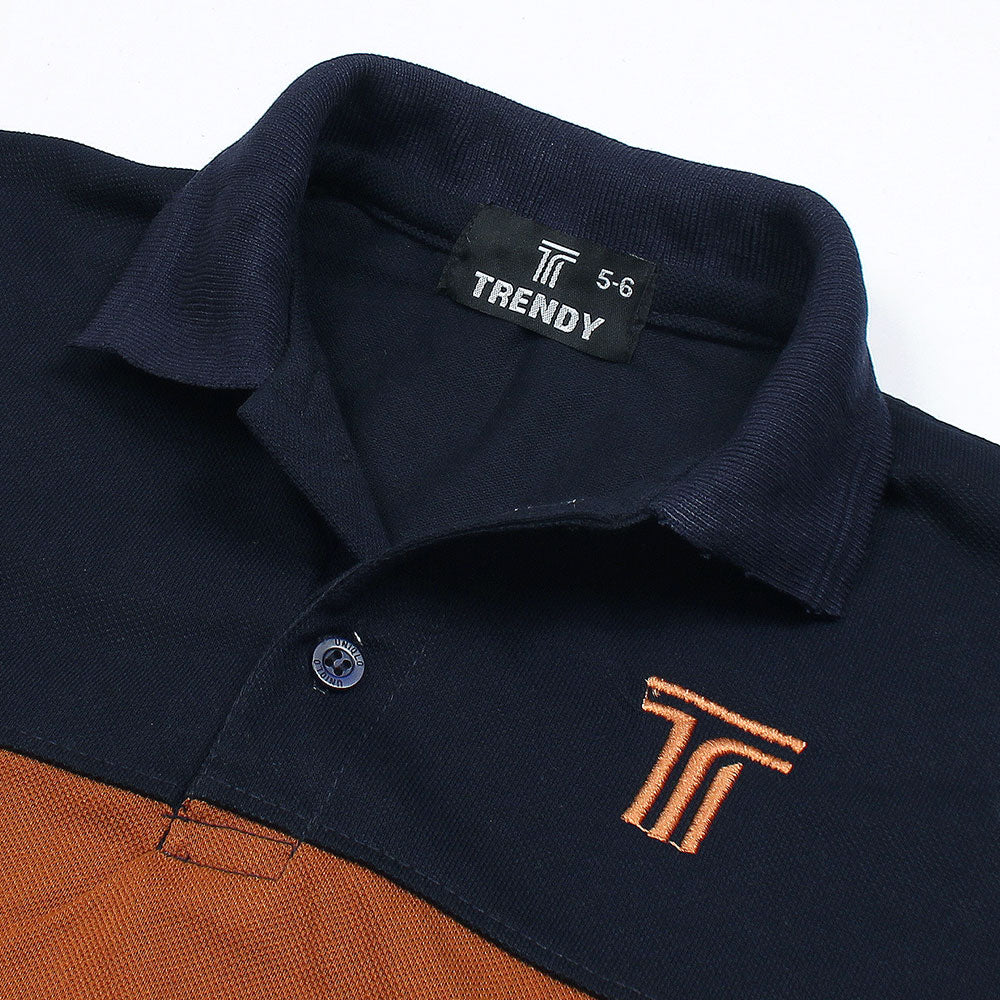 Deep Blue-Brown Polo Shirt