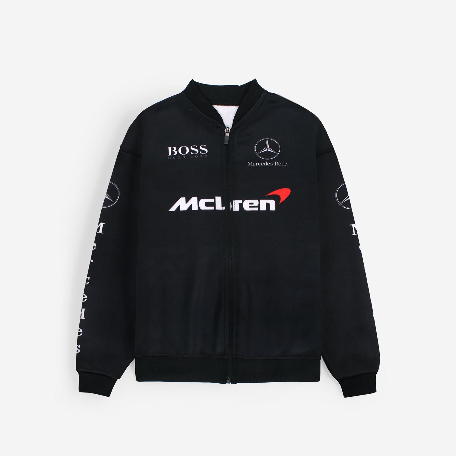 Black Racing Zipper Hoodie