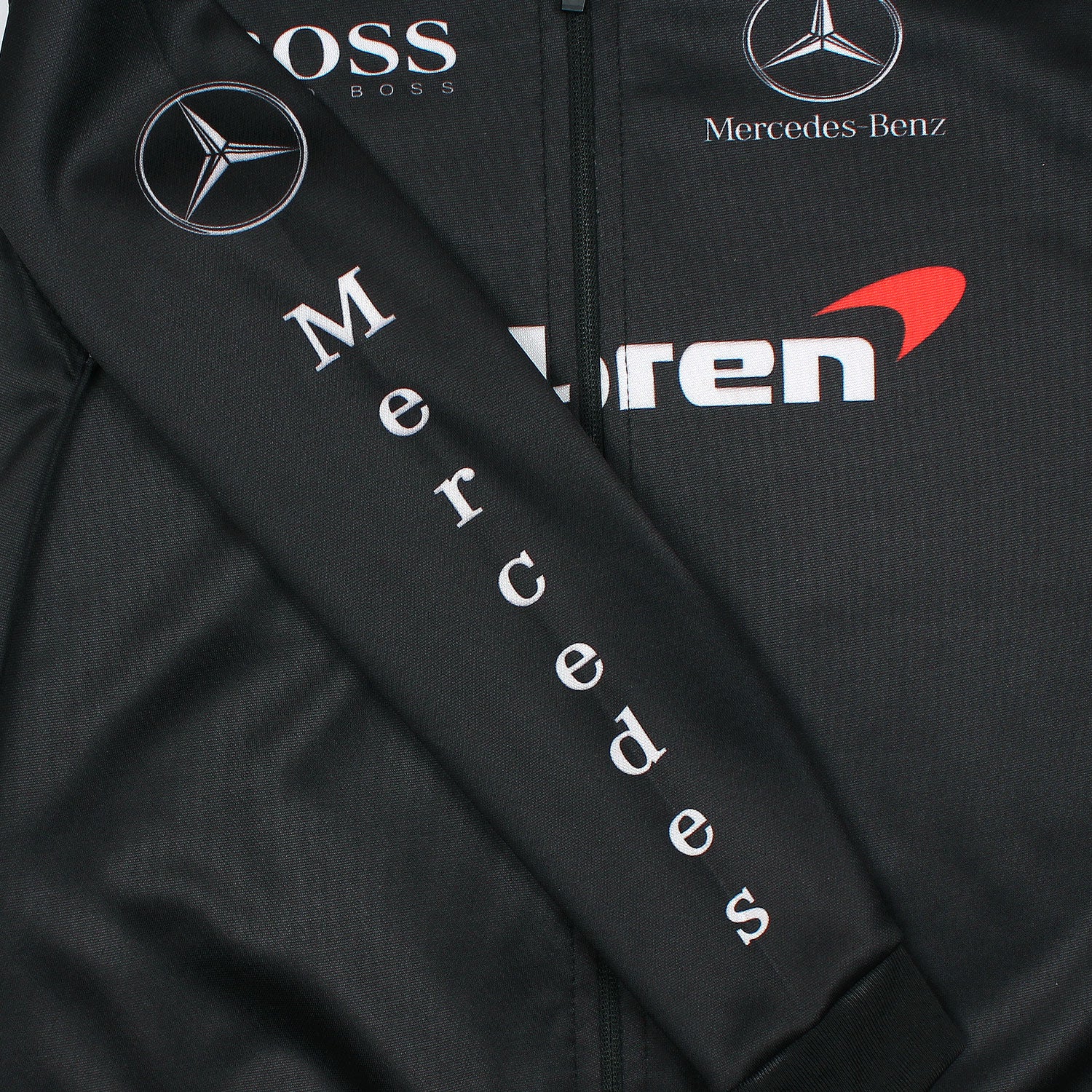 Black Racing Zipper Hoodie